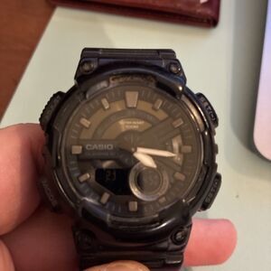 Casio AEQ110 Men's World Time Telememo 30 Watch Made In Japan